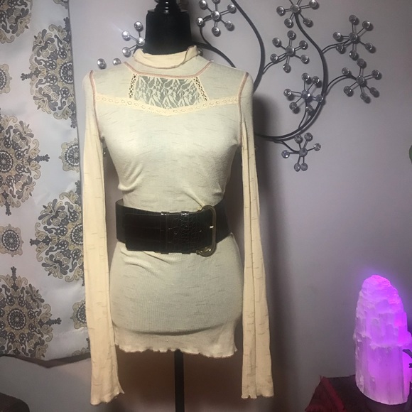 FREE PEOPLE Lace Turtleneck Long Sleeve Dress - Picture 8 of 8